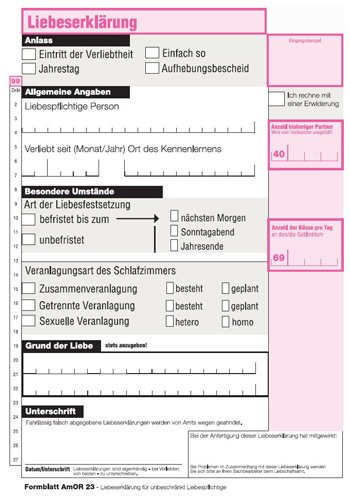 Preisvergleich Produktbild Postkarte Liebeserklärung