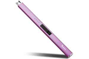 SUPRUS Electric Lighter Arc Windproof Flameless USB Rechargeable Lighter with Safety Lock for Candle BBQ Camping (Purple)