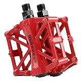 Mountain Bike Pedali in Lega di Alluminio Piattaforma per Strada BMX Biciclette Fixed Gear 9/16 (rosso)