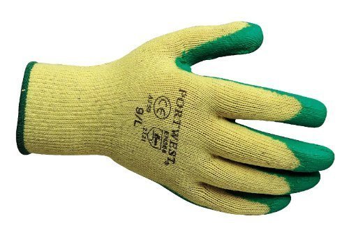 12 PAAR PORTWES LATEX ARBEITSHANDSCHUHE A150 S-XXL BLACK GREEN ORANGE (Extra Large, grün)