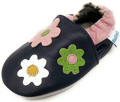 MiniFeet Premium Weich Leder Babyschuhe - Verschiedene Stile - Jungen und Mädchen BabySchuhe - Neugeborene bis 3-4 Jahre