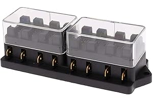 Mintice Car Vehicle Auto 8 Way Blade Fuse Holder Circuit Standard ATO Blade Fuse Box Block Holder 12V 24V Waterproof Protection Truck Automotive