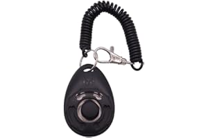 BINQILIN 1 Pièce Clickers pour Chien, Clicker Chien Dressage,Clicker Training, Clicker de Chien avec Grand Bouton pour Pet Training Professional, pour Chiens, Chats, Oiseaux, Chevaux (Noir)