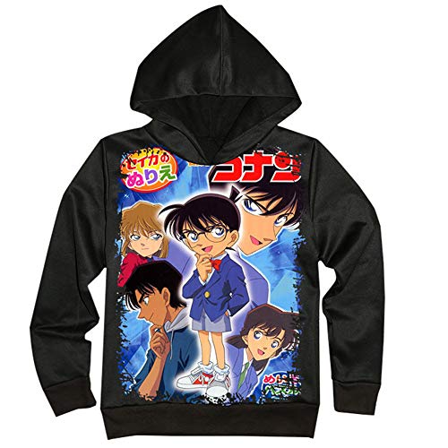 Unisex Detective Conan Sudaderas Anime Imprimir Manga Larga con Capucha Suéter Casual Chaqueta con Capucha para Hombres y Mujeres Abrigo Simple