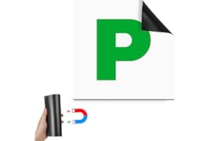 Buauty 1 Pcs P Plates Fully Magnetic for Car Learning Driver，Green P Plate Strong Magnetic Back for Vehicles，No Melting No Blow Off Easy to Move Without Scratching Painting Off