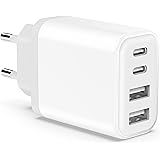 Caricatore USB C, 40W 4-Porte USB C Presa USB Multiplo per iPhone 15 14 13 12 11 Pro Max Mini SE 2020 XS XR X 8 7 6, iPad, Sa