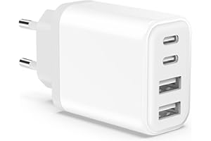 WIOMEOG USB C Ladegerät, 40W 4-Port USBC Netzteil Adapter Mehrfach Replacement for iPhone 16 15 14 13 12 11 Pro Max SE 2020 XS XR, Pad, Galaxy, Schnellladegerät Handy Stecker Charger Ladestecker Ladeadapter