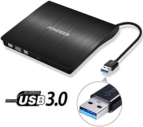 USB 3.0 External DVD Drive Burner Ultra Slim Portable CD/DVD-RW Rewriter Drive for Laptop and Desktop PC Windows and Linux OS Apple Mac Macbook Pro(Black)