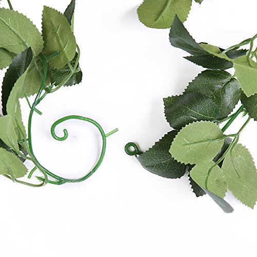 luyue Girlande zum Aufhängen 10 Head Künstliche Seide Rose Flower Ivy Vine Leaf Vintage Home Hochzeit Decor, 2 Stück Rosarot - 8