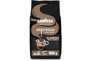 Lavazza, Espresso Italiano Classico, Coffee Beans, Ideal for Espresso Coffee Machines, with Flowery & Fruity Aromatic Notes, Intensity 5/10, 100% Arabica, Light Roast, 1 kg