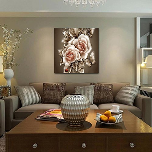 Amazingdeal365 Motiv-alte Modisch Rose 5D DIY Diamond Stickerei Malerei Kreuzstich für Balkon,Terasse,Café,Kinderzimmer,Wohnzimmer, Schlafzimmer, Arbeitszimmer usw. - 3