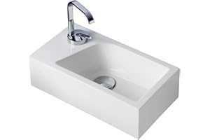 STILFORM Gäste WC Waschbecken für Wandmontage Mineralguss Links oder Rechts Handwaschbecken Klein