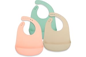 Lilly Moon Silikon Lätzchen Baby, BPA-frei wasserdicht mit Auffangschale, Baby Latz abwaschbar, Silikon Babylätzchen und Kleinkinder Jungen und Mädchen, Babyzubehör