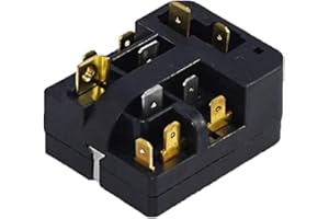 SUPERTOOL Relé de arranque PTC para refrigerador de 3 pines, compresor universal, protector de sobrecarga térmica, accesorios para refrigeradores y mini refrigeradores (1 pieza)