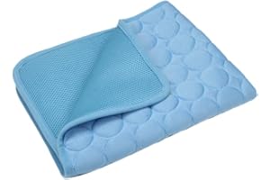ILESTDG Pelsbarn Cooling Mat Dog Mat 4 Times Effective Cat Cooling Pad Keeps Pets Cool on Hot Summer Days Easy to Clean (Blue,XL-100X70)
