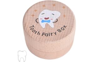 ZEPIQOR 1 pcs Scatola Porta Dentini da Latte, Denti Salva Box per Bambini e Bambina, Scatola per Denti in Legno Scatola, Bambini in Legno Ricordo Regalo, Accumulazione dei Denti, Scatola dei Souvenir