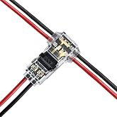 FOCCTS T-Connectors 2 Pin 20-22AWG Copper Plastic -22&deg;F ~ +185&deg;F (Pack of 12)