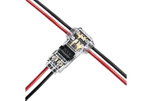 FOCCTS 12 sztuk łączników T, niskie napięcie, złącze kablowe, do kranu, nie ma potrzeby owijania taśmą izolacyjną, wodoszczelne i pyłoszczelne, do rozgałęzień na druty, wymagany kabel przyłączeniowy