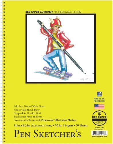 Bee Paper Pen Sketchers Pad, 8-1/2-Inch by 11-Inch by Bee Paper Company
