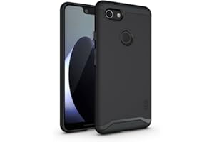 TUDIA DualShield zaprojektowane dla Google Pixel 3 XL etui, [połączenie] odporne na wstrząsy klasy wojskowej dwuwarstwowe, wytrzymałe, wytrzymałe, smukłe etui ochronne - matowa czerń