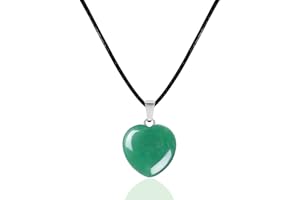 cotigo Colgante Piedra Natural de Corazón - Con Accesorio Acero Inoxidable - Collar Corazón de Mineral y Piedra Preciosa - Collar para mujer de Cristal Curativo – Regalo San Valentín,Cumpleaños