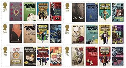 James Bond Stamps by Royal Mail. 2008 James Bond Stamp Issue Featuring Memorable Book Covers