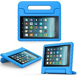 MoKo Amazon Fire 7 2017 Funda (7 Pulgadas, 7ª generación) - Portátil Shock Proof Lightweight Kids Protector Parachoque Cover Case con Manija para All-New Fire 7 Tableta, Azul