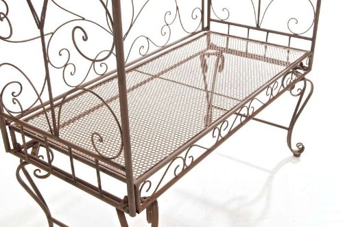 CLP Metall-Rosenbogen mit Bank NOSTY, Eisen pulverbeschichtet, Gartenbank 2er, Sitzfläche 100 x 45 cm antik braun - 8