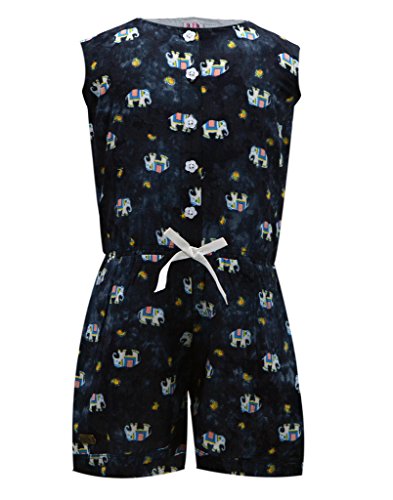 Lil Orchids Girls Casual Printed Black Rayon Jumpsuit(LO-J01-BLK_BLACK) - Amazon