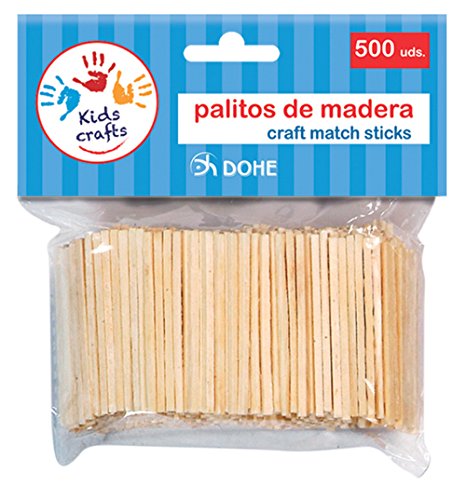 Dohe 18106-Pack de 500 palitos de Madera, Color Natural (18106)