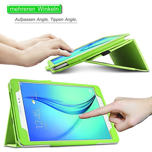 Infiland Samsung Galaxy Tab A 9.7 Hülle Case -Slim Fit Folio PU-lederne dünne Kunstleder Schutzhülle Cover Tasche für Samsung Galaxy Tab A 9.7 T550N/ T555N 24,6 cm (9,7 Zoll) WiFi/LTE Tablet-PC (mit Auto Schlaf / Wach Funktion)(Grün) - 3