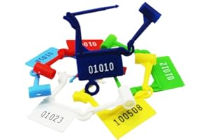 Whchiy 100 Pcs Multicolored Disposable Numbered Padlock Seals Locking Tags for Hospitals Transport Packaging(Random Color)