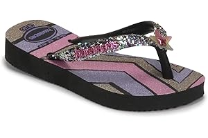 Havaianas Kids Slim Glitter Trendy Nero Gomma Bambino Flip Flop Sandali