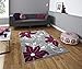 Produktbild Moderner Designer Wohnzimmer Schlafzimmer Teppich Verona Grau/Lila - 060 x 120
