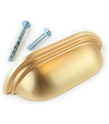 Set 6 Long Pull Cup Handles Kitchen Drawers & Cabinets Antique Brass, Pewter, Chrome Brushed Brass