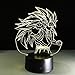Produktbild 3D Optical Illusion LED Nachtlicht, Hi-azul 7-Farben ändern Touch Tisch Schreibtisch Lampe Deko Lampe mit Acryl Platte & ABS Base & USB Ladegerät für Geschenke (Dragon Ball)