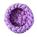 Produktbild Haustier Nest, 12shage Gestricktes Grobes Wollgarn Haus Hundehöhle Katzenhöhle Hundebett Katzenbett Schlafsack (Lila)