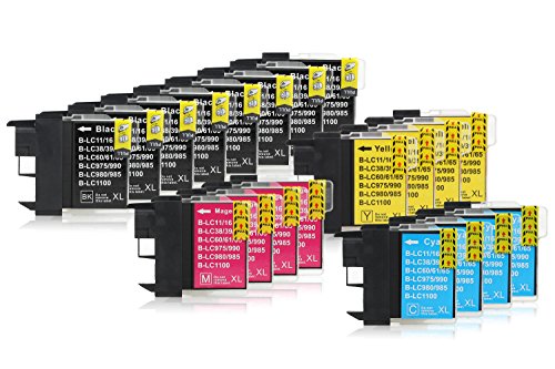 20 Druckerpatronen kompatibel zu Brother LC-1100 (8x Schwarz, 4x Cyan, 4x Magenta, 4x Gelb) passend für Brother DCP-185-C DCP-380 DCP-383-C DCP-385-C DCP-387-C DCP-395-CN DCP-585-CW DCP-6690-CW DCP-J-715-W MFC-490-CN MFC-490-CW MFC-490 MFC-5490-CN MFC-5890-CN MFC-5895-CW MFC-6490-CW MFC-6690-CW MFC-6890-CDW MFC-6890-CW MFC-790-CW MFC-790 MFC-795-CW MFC-990-CW MFC-J-615-W