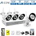 Produktbild A-ZONE 4 Kanals Funk Überwachungskamera Set 960P NVR mit Kamera mit Bewegungsmelder 4 720P IP WLAN Innen/Außen Nachtsicht Kameras Funk Haus HD, Mit Festplatte 1TB