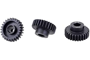 DollaTek 3PCS M0.6 17T-28T Ingranaggio Motore pignone in Metallo per Albero Motore 5mm 1/8 RC Ricambi Auto Motore - 26T 27T 28T ingranaggio