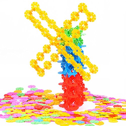 KF650 DIY Interlocking Toys Snowflakes Gear Connector Building Puzzle Play Set - Great for 3 years old Baby Toddlers kids - Preschool Educational Learning Engineering Game (Package in Bag 120Pcs)