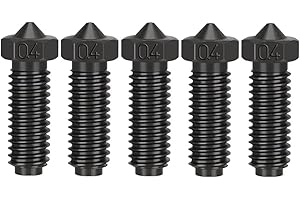 HzdaDeve Lot de 5 buses en acier inoxydable - Avec filetage de 0,4 mm - Buses trempées - Haute température - Résistantes à l'usure - Pour Anycubic Kobra 2/Kobra 2 Neo/Kobra 2 Pro/Kobra 2 Plus