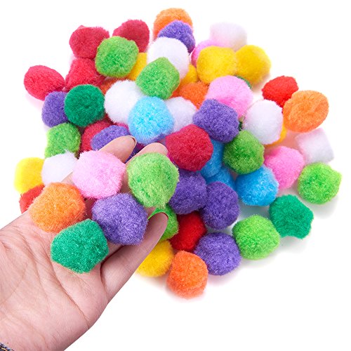 PandaHall Elite ca 250 stk 30 mm Bunte Mini Pompons Kinder zum Basteln toll Figuren und Dekoration - 5