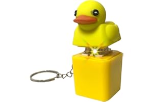 LISINGLINGO Porte-clés petit canard jaune de dessin animé canard lumineux cancanant pendentif créatif adapté aux clés de voiture sacs à main pendentifs
