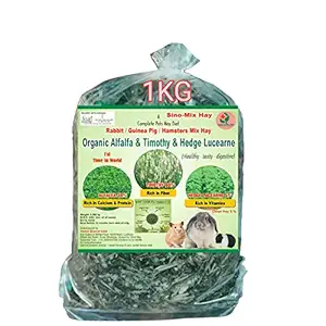 Herbal Sinovet India Rabbit/Guinea Pig/Hamster Organic Alfalfa &Timothy & Hedge Lucerne Mix Hay 1kg