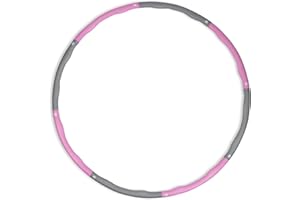 Phoenix Fitness Weighted Hula Hoop - Exercise Ring for Weight Loss, Aerobics, Cardio, Calorie Burn & Core Workout for Men and Women at Home or Gym - 8 Section Adjustable Design: Pink or Orange - 1.1kg