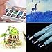 Produktbild 3 Stück Wasserpinsel Stifte, Aquarell Stift Pinsel Water Brush Pens Mobile Wasserfarben Wassertank Pinsel Kalligraphie mit Befüllbarer Wassertank Zeichnung Stift Bleistift(Blau,15cm)