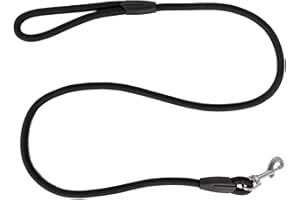 AITODOS TA AiTodos® Laisse pour Chien de 1,5 m, Diamètre 1,2 cm, Laisse Anti-Crochet pour Le Dressage ou la Promenade, Adaptée aux Chiens de Petite, Moyenne et Grande Taille, Noir