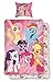 Produktbild Familando Wende Bettwäsche Set My Little Pony, 135x200 cm 80x80 cm, 100% Baumwolle, Linon, rosa Einhörner Regenbogen