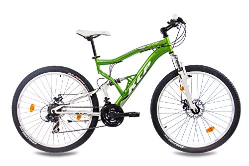 27,5″ Zoll MOUNTAINBIKE FAHRRAD KCP ATTACK Unisex mit 21 Gang SHIMANO TX grün weiss - 2